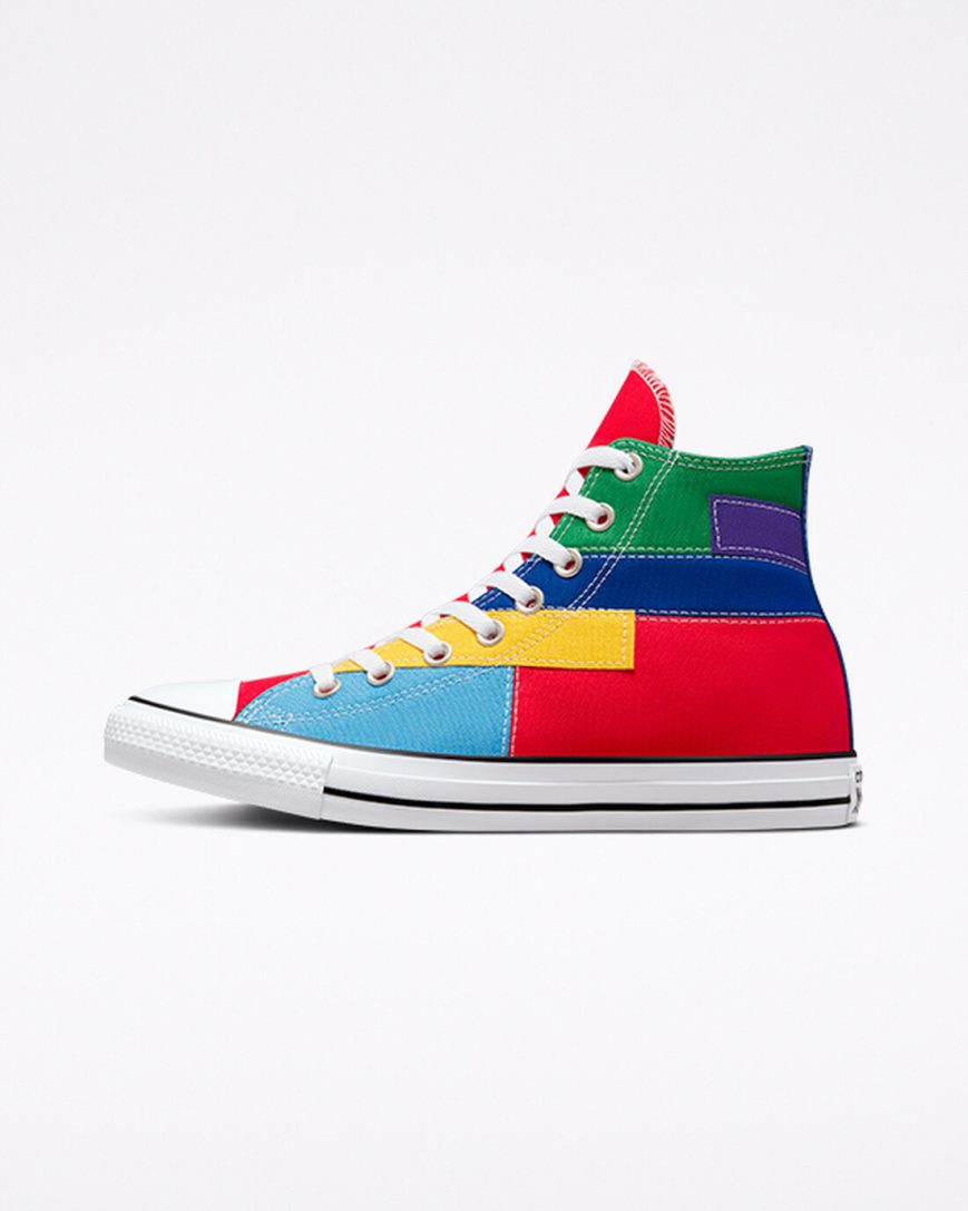 Tenisky Vysoke Converse Chuck Taylor All Star Patchwork Damske Červené Modre | SK BZXYK8